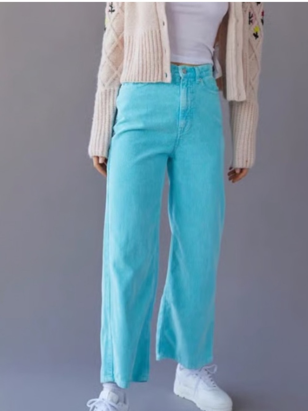 BDG Wide-Leg Jeans in Aqua Blue